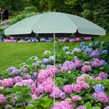 Maxbell Small Patio Umbrella 5.6ft Heavy Duty Portable Market Umbrella for Park Lawn cyan