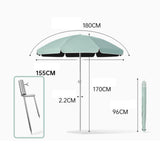 Maxbell Small Patio Umbrella 5.6ft Heavy Duty Portable Market Umbrella for Park Lawn cyan