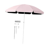 Maxbell Small Patio Umbrella 5.6ft Heavy Duty Portable Market Umbrella for Park Lawn pink