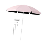 Maxbell Small Patio Umbrella 5.6ft Heavy Duty Portable Market Umbrella for Park Lawn pink