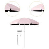 Maxbell Small Patio Umbrella 5.6ft Heavy Duty Portable Market Umbrella for Park Lawn pink