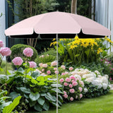 Maxbell Small Patio Umbrella 5.6ft Heavy Duty Portable Market Umbrella for Park Lawn pink