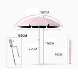 Maxbell Small Patio Umbrella 5.6ft Heavy Duty Portable Market Umbrella for Park Lawn pink