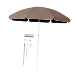 Maxbell Small Patio Umbrella 5.6ft Heavy Duty Portable Market Umbrella for Park Lawn brown