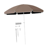 Maxbell Small Patio Umbrella 5.6ft Heavy Duty Portable Market Umbrella for Park Lawn brown