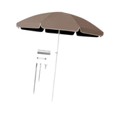 Maxbell Small Patio Umbrella 5.6ft Heavy Duty Portable Market Umbrella for Park Lawn brown