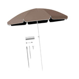 Maxbell Small Patio Umbrella 5.6ft Heavy Duty Portable Market Umbrella for Park Lawn brown