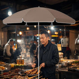 Maxbell Small Patio Umbrella 5.6ft Heavy Duty Portable Market Umbrella for Park Lawn brown