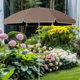 Maxbell Small Patio Umbrella 5.6ft Heavy Duty Portable Market Umbrella for Park Lawn brown