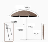 Maxbell Small Patio Umbrella 5.6ft Heavy Duty Portable Market Umbrella for Park Lawn brown