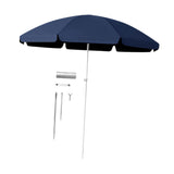 Maxbell Small Patio Umbrella 5.6ft Heavy Duty Portable Market Umbrella for Park Lawn blue