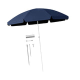 Maxbell Small Patio Umbrella 5.6ft Heavy Duty Portable Market Umbrella for Park Lawn blue