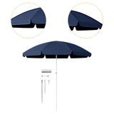 Maxbell Small Patio Umbrella 5.6ft Heavy Duty Portable Market Umbrella for Park Lawn blue