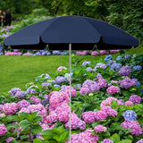 Maxbell Small Patio Umbrella 5.6ft Heavy Duty Portable Market Umbrella for Park Lawn blue