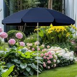 Maxbell Small Patio Umbrella 5.6ft Heavy Duty Portable Market Umbrella for Park Lawn blue