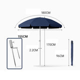 Maxbell Small Patio Umbrella 5.6ft Heavy Duty Portable Market Umbrella for Park Lawn blue