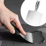 Maxbell Stainless Steel Putty Knife Anti Rust for Drywall Finishing Plaster Scraping L Straight