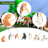 Maxbell 7Pcs Fishing Cat Statues Cute Mini Cat Figurines for Restaurant Home Bedroom