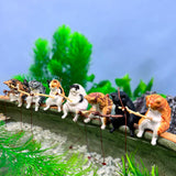 Maxbell 7Pcs Fishing Cat Statues Cute Mini Cat Figurines for Restaurant Home Bedroom