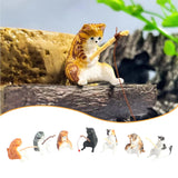 Maxbell 7Pcs Fishing Cat Statues Cute Mini Cat Figurines for Restaurant Home Bedroom