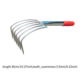 Maxbell Hand Rake Small Loosening Soil Cultivator Soil Tiller for Seaside Patio Lawn 6 tooth