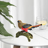 Maxbell Realistic Bird Figure Educational Toy Animal Figure for Desktop Balcony Yard Khaki Head