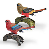 Maxbell Realistic Bird Figure Educational Toy Animal Figure for Desktop Balcony Yard Khaki Head