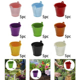 Maxbell 5x Galvanized Metal Buckets Container Rustic Party Favors Sturdy Ice Buckets White