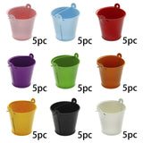 Maxbell 5x Galvanized Metal Buckets Container Rustic Party Favors Sturdy Ice Buckets White