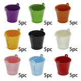 Maxbell 5x Galvanized Metal Buckets Container Rustic Party Favors Sturdy Ice Buckets White