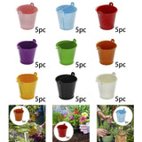 Maxbell 5x Galvanized Metal Buckets Container Rustic Party Favors Sturdy Ice Buckets White