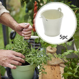 Maxbell 5x Galvanized Metal Buckets Container Rustic Party Favors Sturdy Ice Buckets White