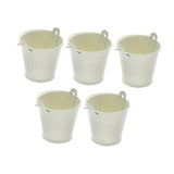 Maxbell 5x Galvanized Metal Buckets Container Rustic Party Favors Sturdy Ice Buckets White