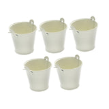 Maxbell 5x Galvanized Metal Buckets Container Rustic Party Favors Sturdy Ice Buckets White
