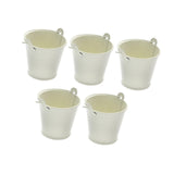 Maxbell 5x Galvanized Metal Buckets Container Rustic Party Favors Sturdy Ice Buckets White