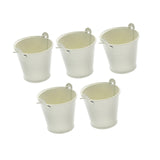 Maxbell 5x Galvanized Metal Buckets Container Rustic Party Favors Sturdy Ice Buckets White