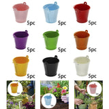 Maxbell 5x Galvanized Metal Buckets Container Rustic Party Favors Sturdy Ice Buckets White