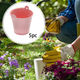 Maxbell 5x Galvanized Metal Buckets Container Rustic Party Favors Sturdy Ice Buckets Pink