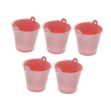 Maxbell 5x Galvanized Metal Buckets Container Rustic Party Favors Sturdy Ice Buckets Pink