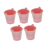 Maxbell 5x Galvanized Metal Buckets Container Rustic Party Favors Sturdy Ice Buckets Pink