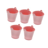 Maxbell 5x Galvanized Metal Buckets Container Rustic Party Favors Sturdy Ice Buckets Pink