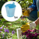 Maxbell 5x Galvanized Metal Buckets Container Rustic Party Favors Sturdy Ice Buckets Blue
