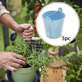 Maxbell 5x Galvanized Metal Buckets Container Rustic Party Favors Sturdy Ice Buckets Blue