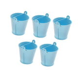 Maxbell 5x Galvanized Metal Buckets Container Rustic Party Favors Sturdy Ice Buckets Blue