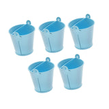 Maxbell 5x Galvanized Metal Buckets Container Rustic Party Favors Sturdy Ice Buckets Blue