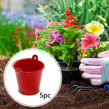 Maxbell 5x Galvanized Metal Buckets Container Rustic Party Favors Sturdy Ice Buckets Red