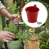 Maxbell 5x Galvanized Metal Buckets Container Rustic Party Favors Sturdy Ice Buckets Red