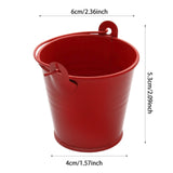 Maxbell 5x Galvanized Metal Buckets Container Rustic Party Favors Sturdy Ice Buckets Red