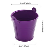Maxbell 5x Galvanized Metal Buckets Container Rustic Party Favors Sturdy Ice Buckets Purple