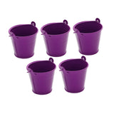 Maxbell 5x Galvanized Metal Buckets Container Rustic Party Favors Sturdy Ice Buckets Purple